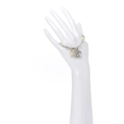 Chanel Crystal Pearl CC Bracelet Silver 2 of 5