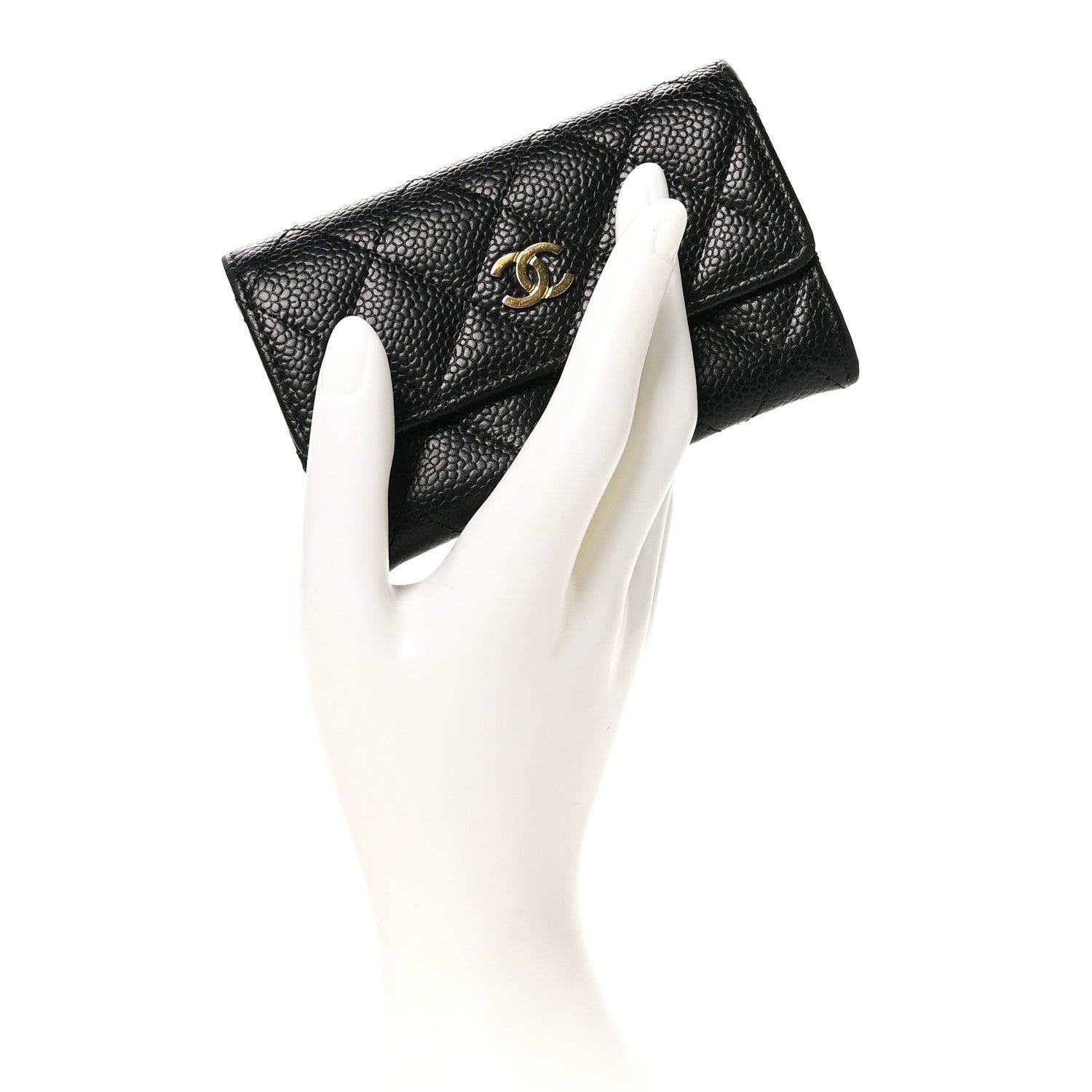 Chanel Caviar Quilted Flap Card Holder Wallet Black 2 of 10