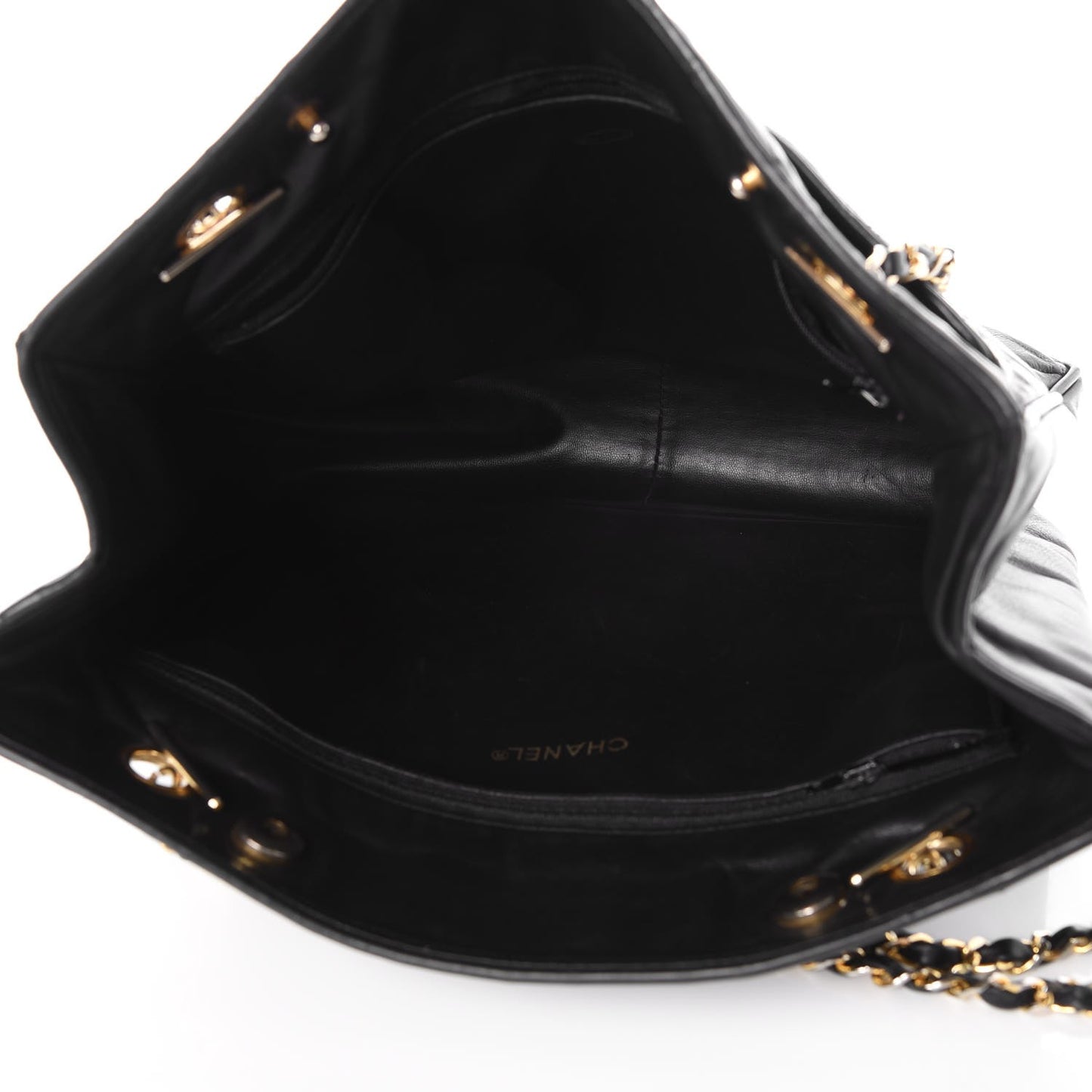 Lambskin Quilted Shopper Tote Black