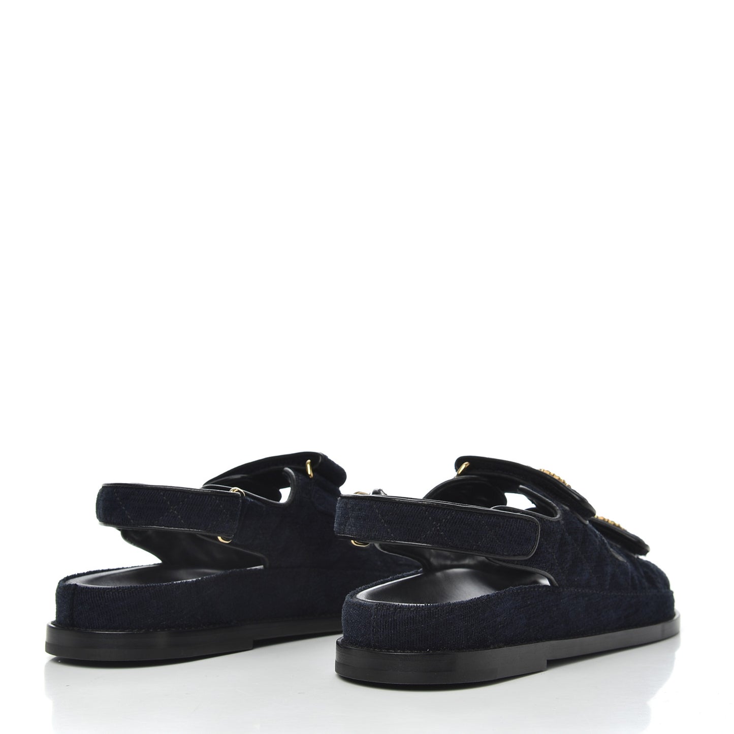 Denim Quilted Dad Sandals 38.5 Blue