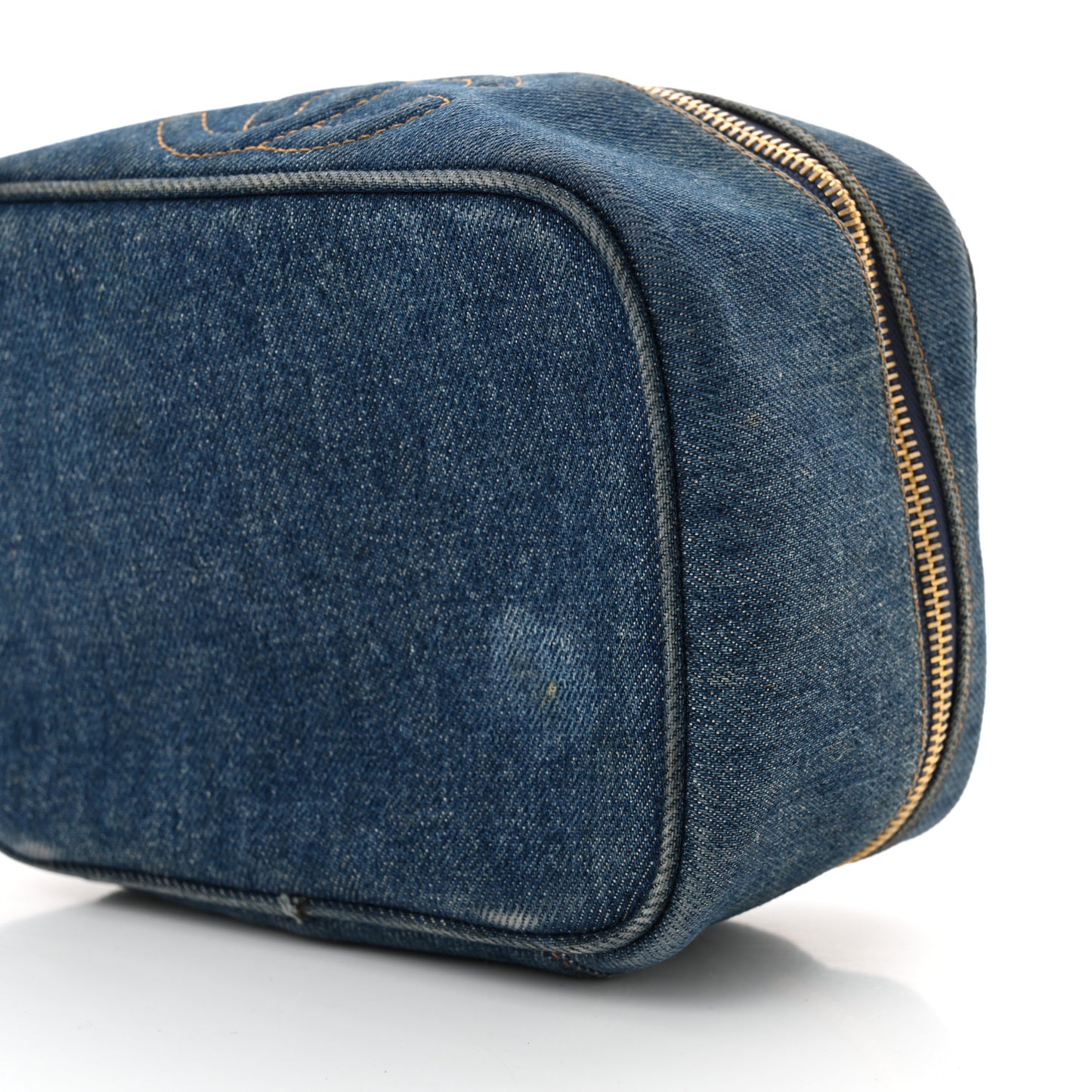 Denim Vanity Cosmetic Case Blue