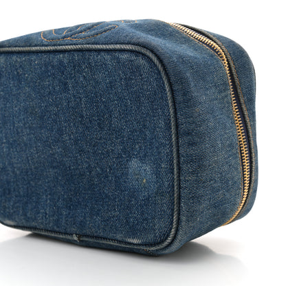 Chanel Denim Vanity Cosmetic Case Blue 11 of 16