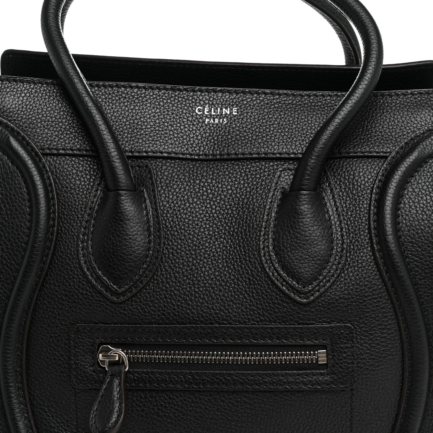 Drummed Calfskin Micro Luggage Black