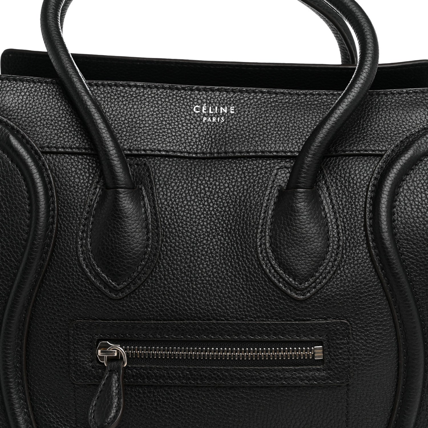 Celine Drummed Calfskin Micro Luggage Black 8 of 10
