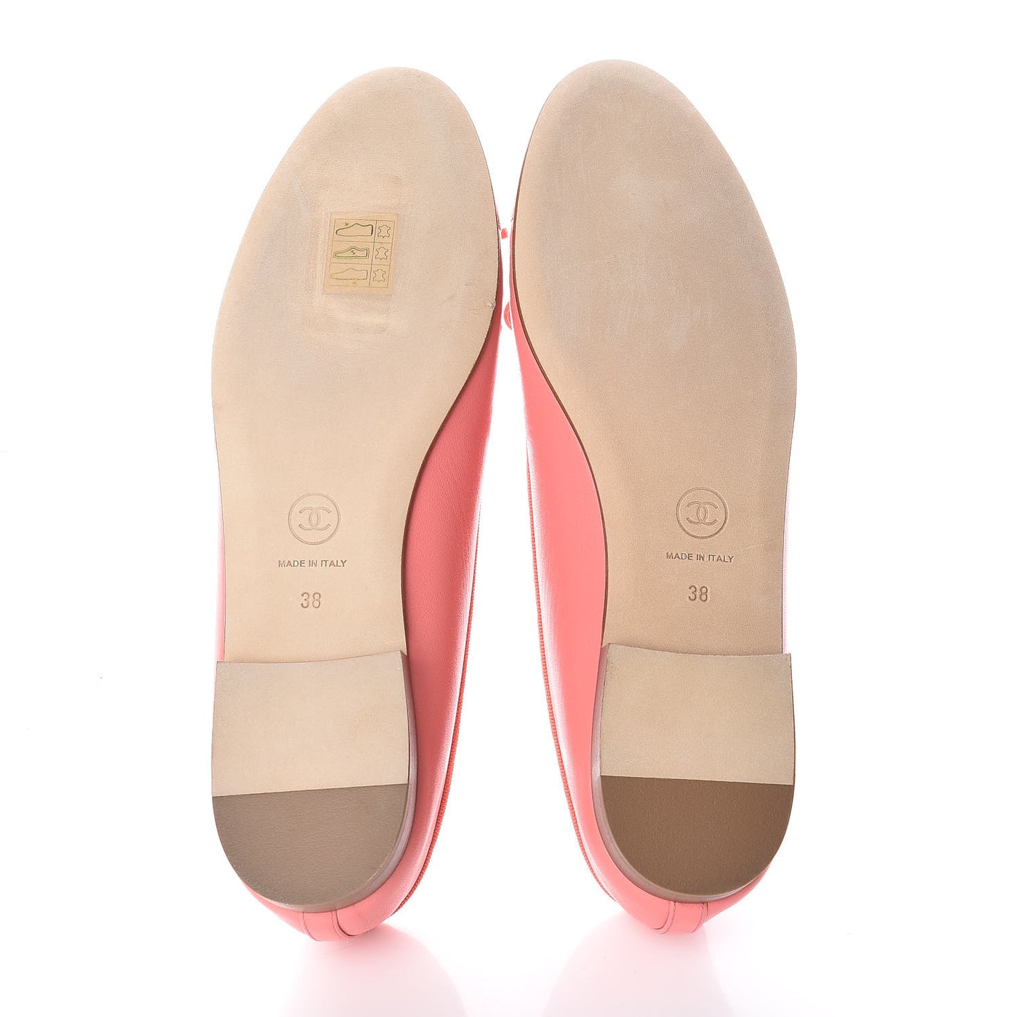 Goatskin Cap Toe CC Ballerina Flats 38 Pink