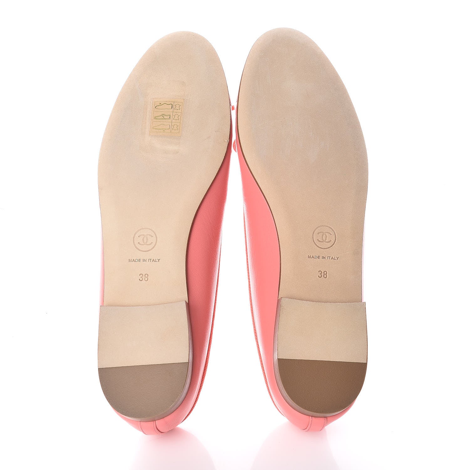 Chanel Goatskin Cap Toe CC Ballerina Flats 38 Pink 5 of 12