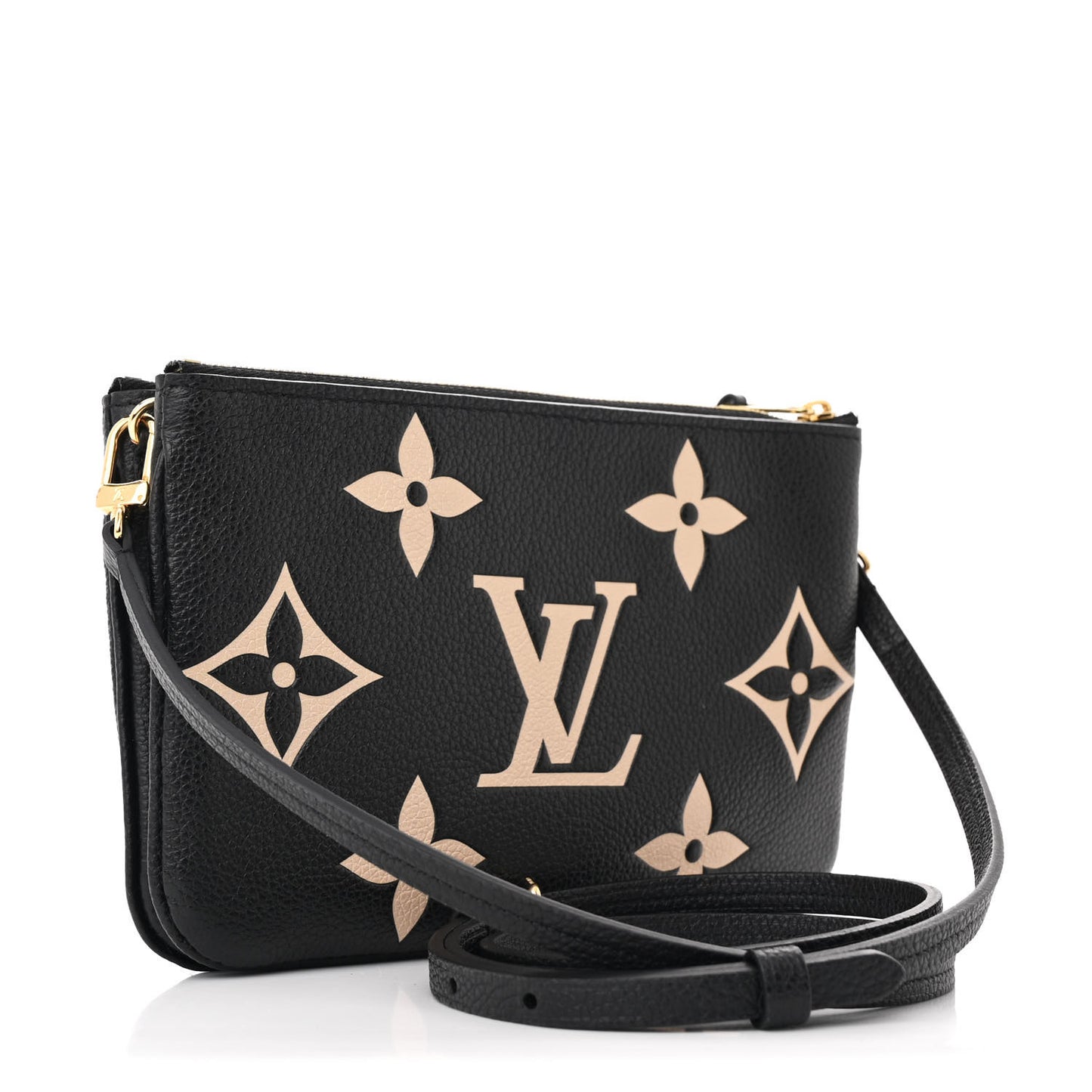Empreinte Monogram Giant Double Zip Pochette Black Cream