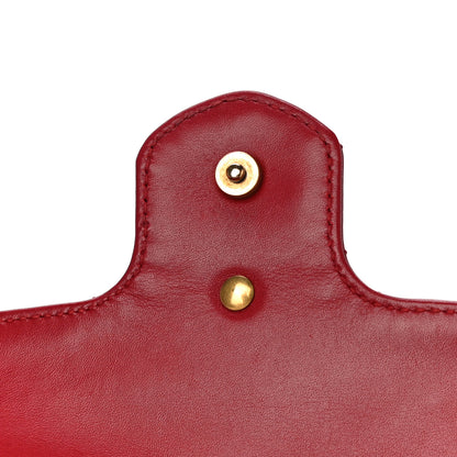 Gucci Calfskin Matelasse Super Mini GG Marmont Shoulder Bag Hibiscus Red 13 of 16