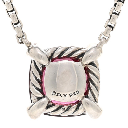 David Yurman Sterling Silver Diamond Rhodolite Garnet 9mm Petite Chatelaine Pendant Necklace 4 of 4