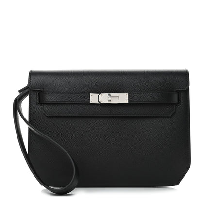 Hermes Epsom Kelly Depeches 25 Pouch Black 1 of 4