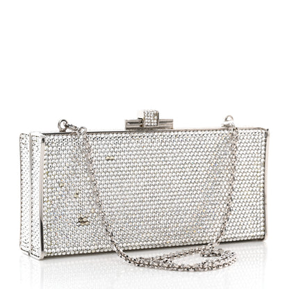 Judith Leiber Swarovski Crystal Minaudiere Clutch Silver 3 of 9