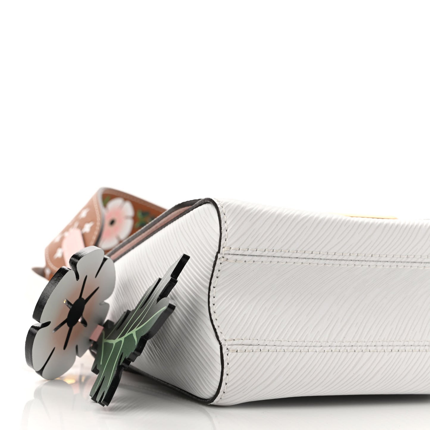 Epi Asnieres Flowers Twist Shoulder Bag PM White