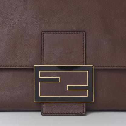 Fendi Vitello Flamingo Enamel Big Forever Mama Baguette Brown 14 of 17
