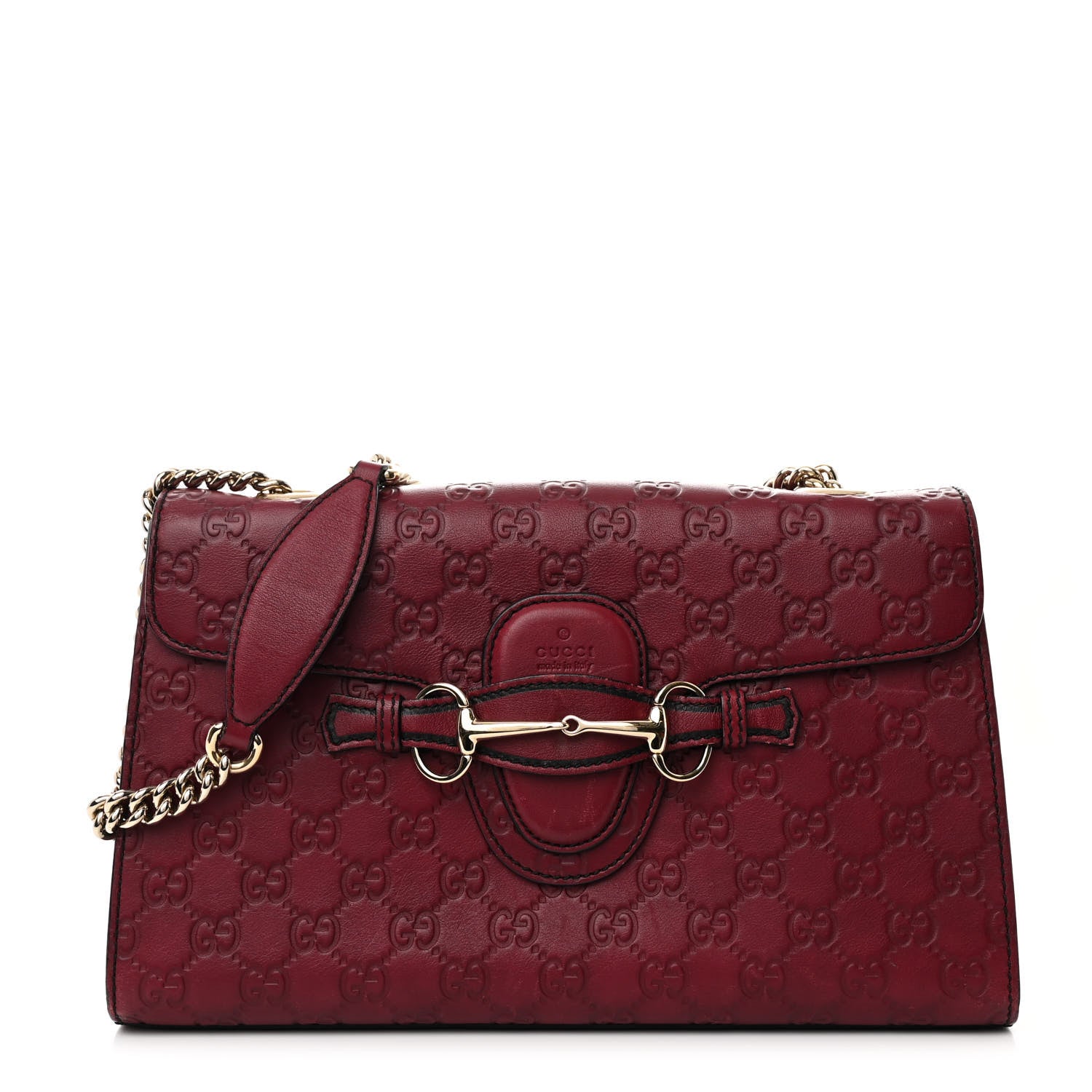 Gucci Soft Guccissima Medium Emily Chain Shoulder Bag Classic Ruby 1 of 12