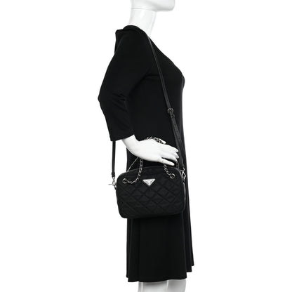 Prada Nylon Tessuto Impuntu Quilted Bandoliera Crossbody Bag Black 2 of 10