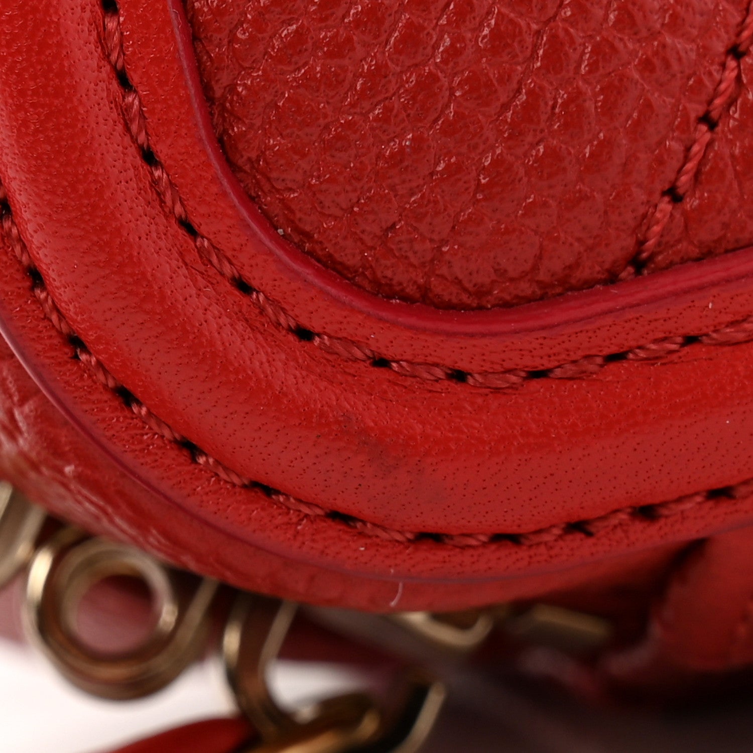 Chanel Caviar Quilted Small CC Filigree Vanity Case Red 14 of 15