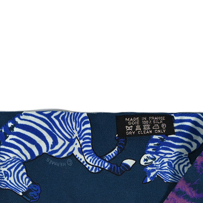 Hermes Silk Les Zebres Twilly Ardoise Bleu Roy Parme 3 of 3
