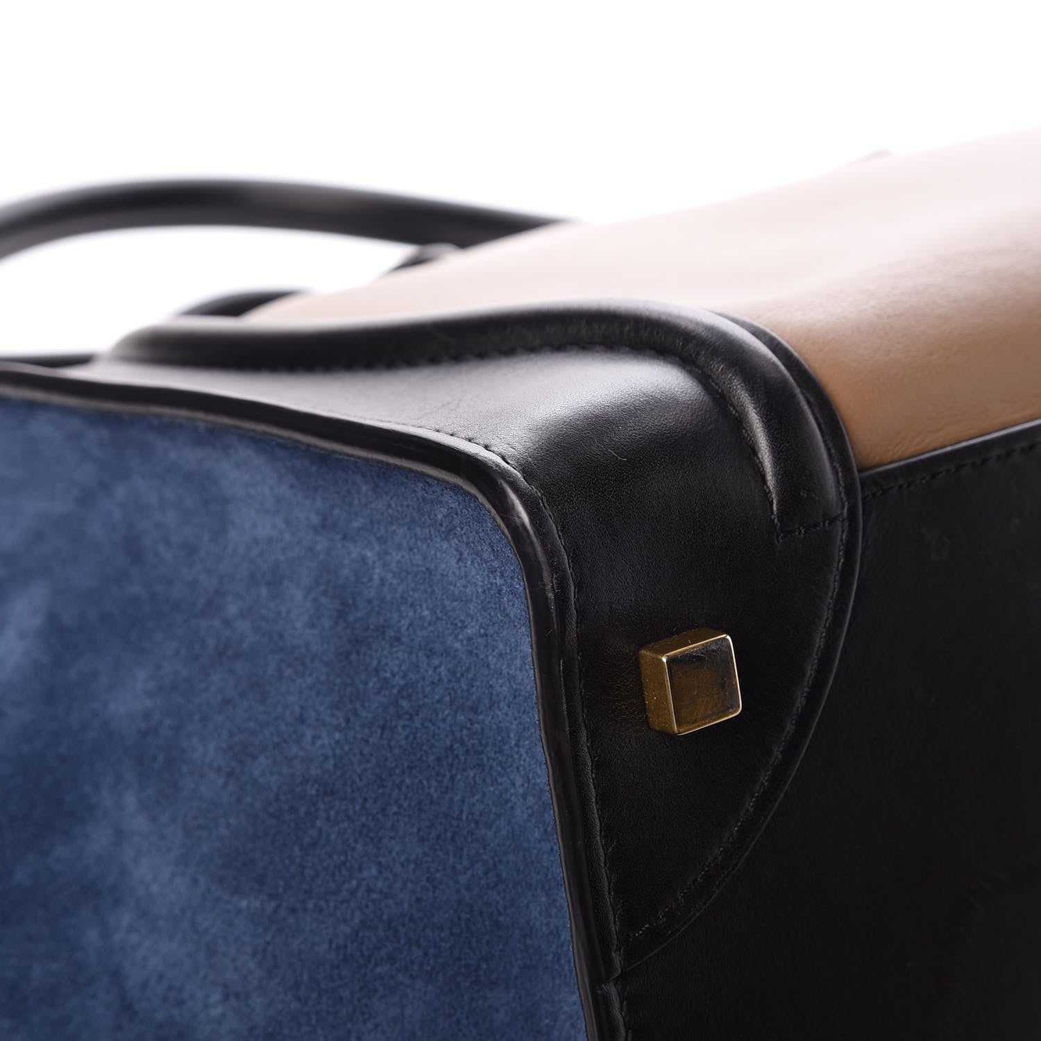 Celine Smooth Calfskin Suede Tri-color Mini Luggage Beige 12 of 14