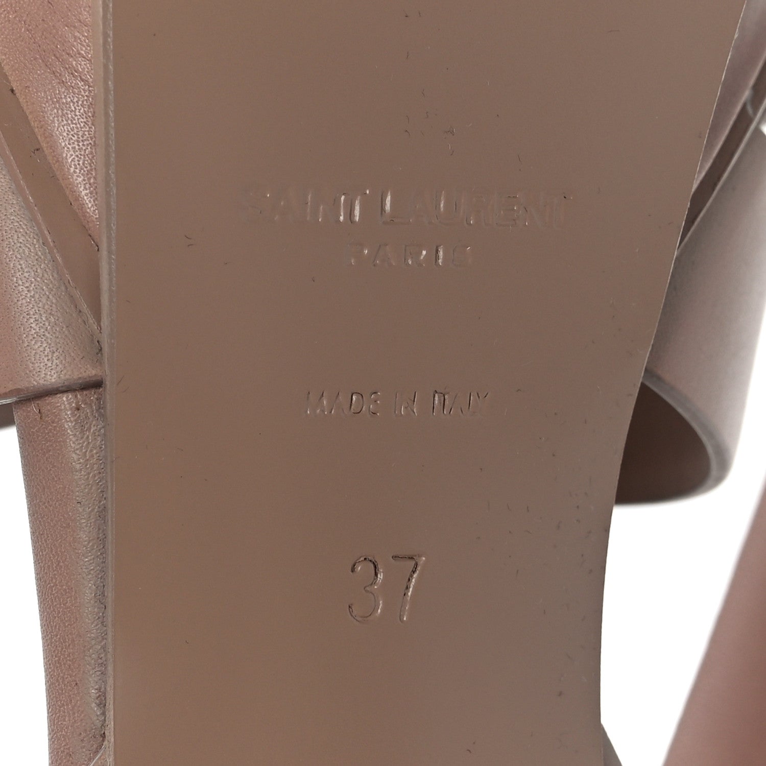 Saint Laurent Calfskin Tribute 105 Platform Sandals 37 Nude 7 of 8