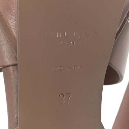 Saint Laurent Calfskin Tribute 105 Platform Sandals 37 Nude 7 of 8