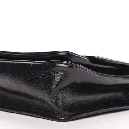 Saint Laurent Crinkled Calfskin Matelasse Monogram Medium Niki Chain Satchel Black 7 of 10