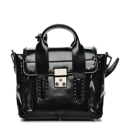 3.1 Phillip Lim 3.1 Glace Calfskin Stitch Mini Pashli Satchel Black 1 of 6