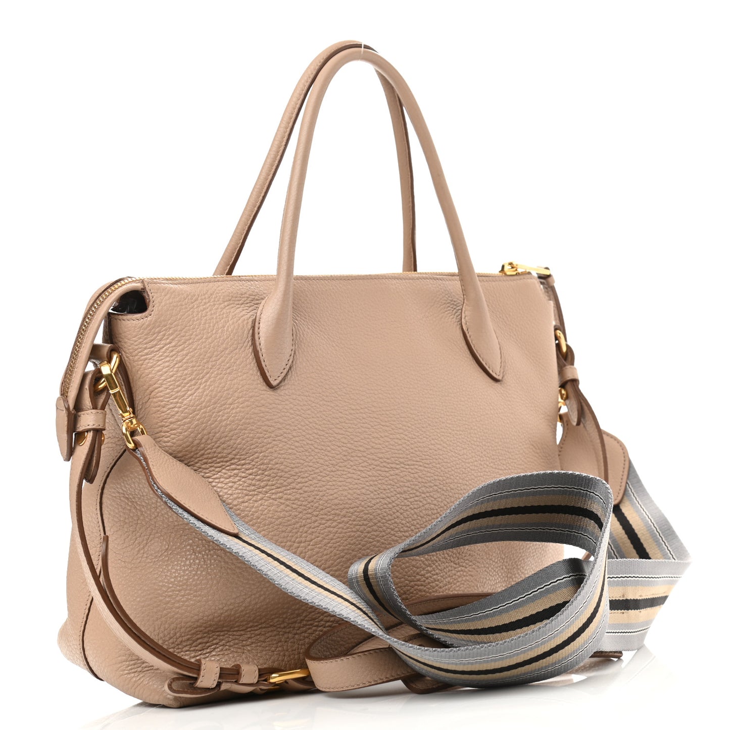 Vitello Daino Shopping Tote Cammeo