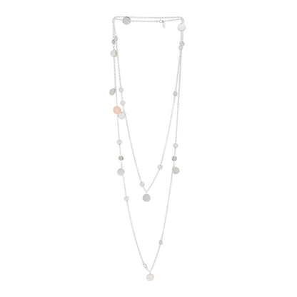 Hermes Sterling Silver 18K Rose Gold Confettis Long Necklace 3 of 5
