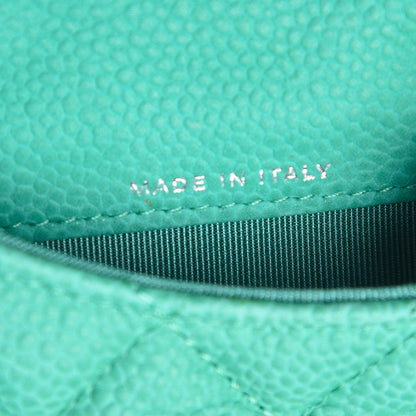 Chanel Iridescent Caviar Quilted CC Card Holder Green 8 of 9