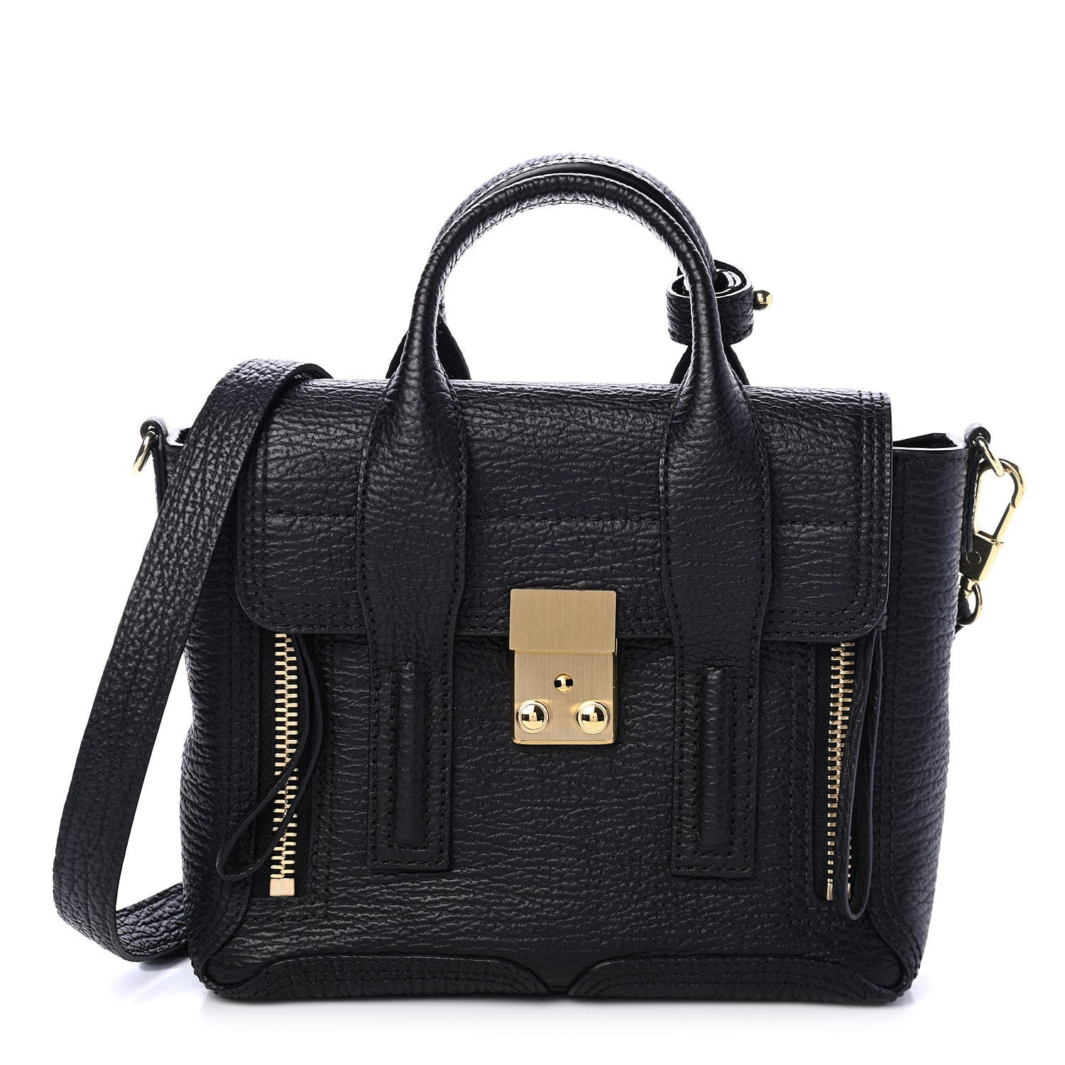 3.1 Phillip Lim Textured Calfskin Mini Pashli Satchel Black 1 of 4