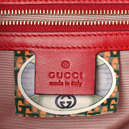 Gucci Vitello Palmellato Lux Crystal Medium Rajah Shoulder Bag Hibiscus Red Multicolor 6 of 9