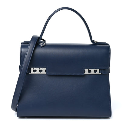 Delvaux Calfskin MM Tempete Satchel Navy 1 of 9