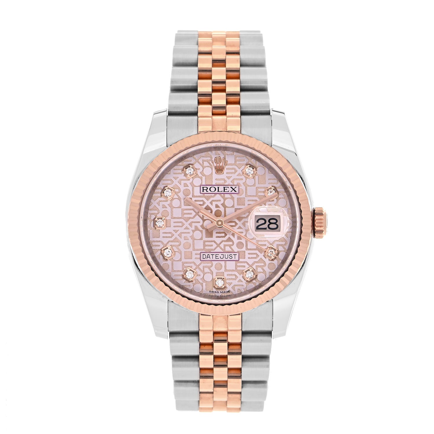 Rolex Stainless Steel 18K Everose Gold Diamond 36mm Oyster Perpetual Datejust Watch Pink Jubilee 116231 1 of 5