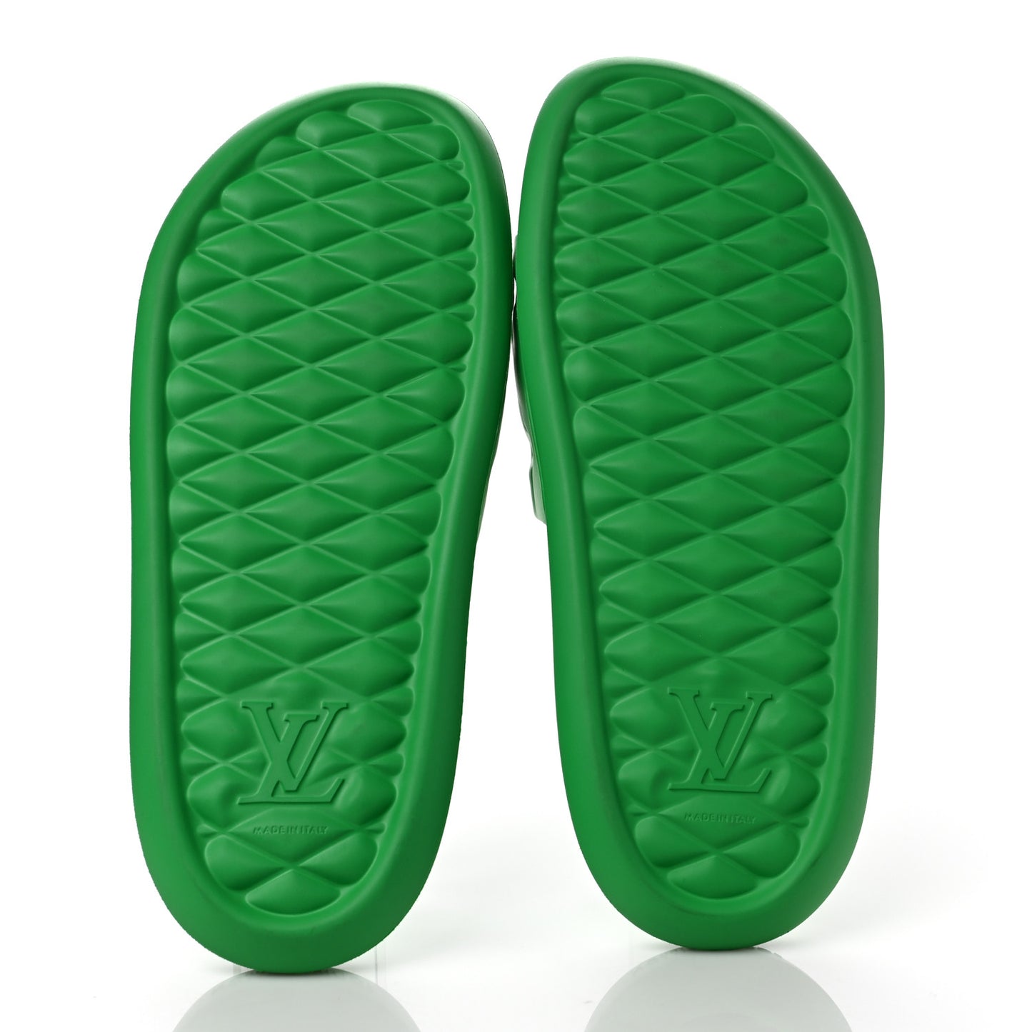 Rubber Embossed Monogram Mens Waterfront Mules 40 Green