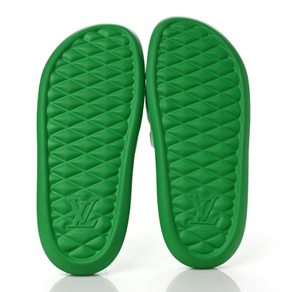 Louis Vuitton Rubber Embossed Monogram Mens Waterfront Mules 40 Green 6 of 10