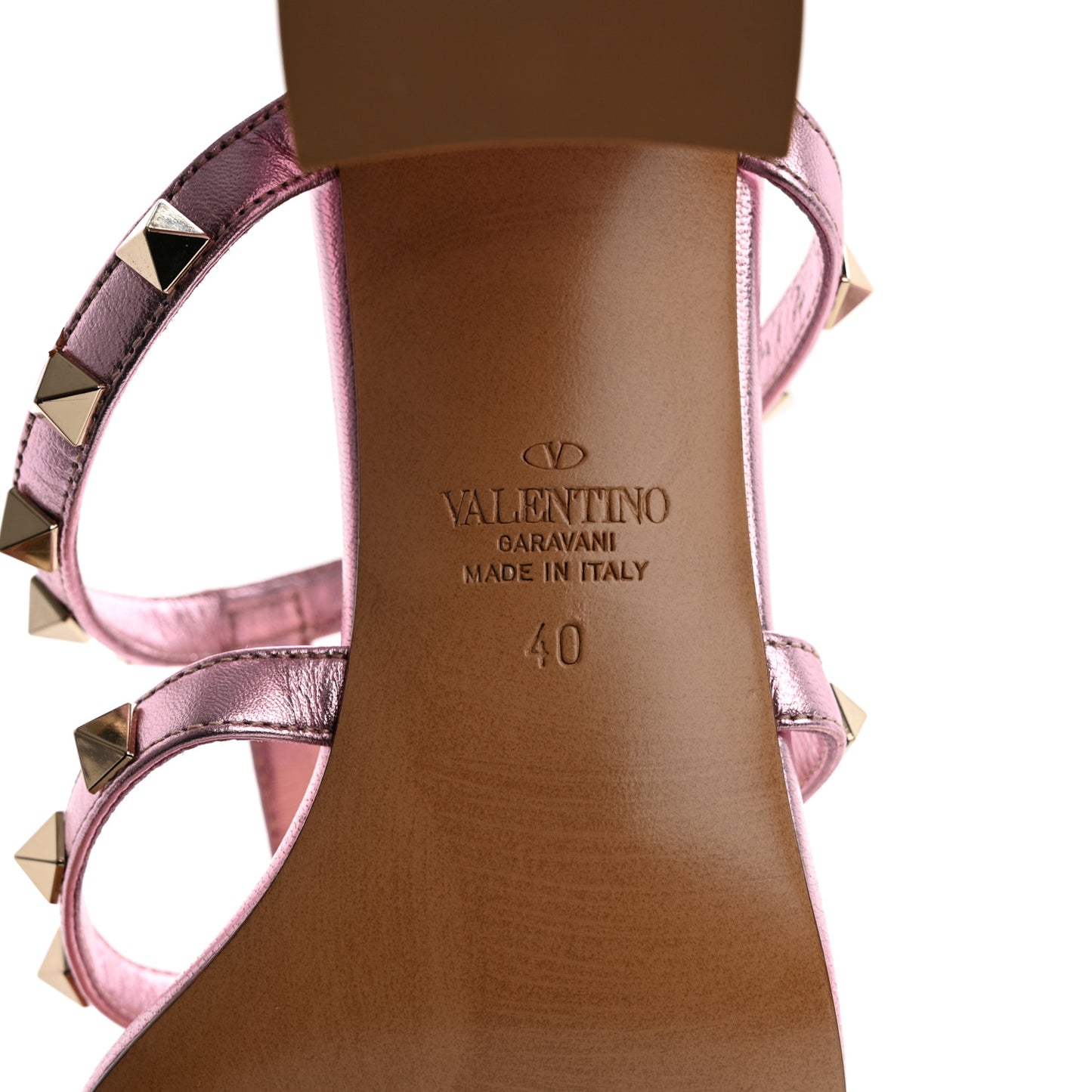 Laminated Nappa Rockstud 60mm Caged Slide Sandals 40 Giacinto