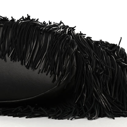 Saint Laurent Calfskin Panier Fringe Tote Black 10 of 11