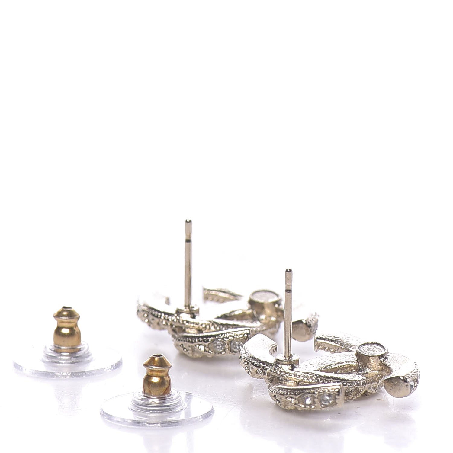 Chanel Crystal CC Earrings Gold 3 of 5