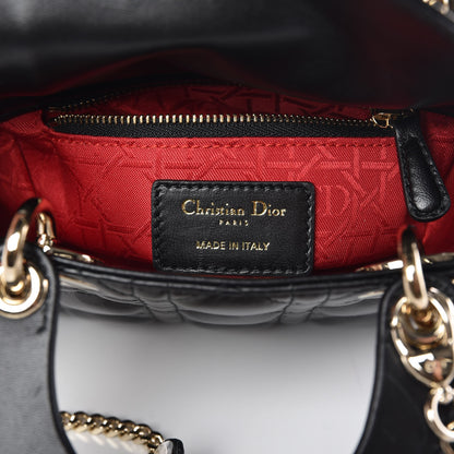Christian Dior Lambskin Cannage Mini Lady Dior Black 6 of 7