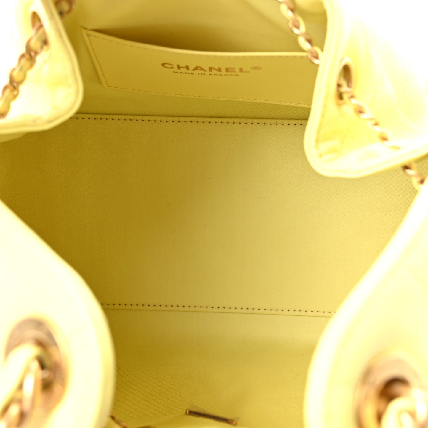 Caviar Quilted Small Chanel 25 Handbag Light Yellow