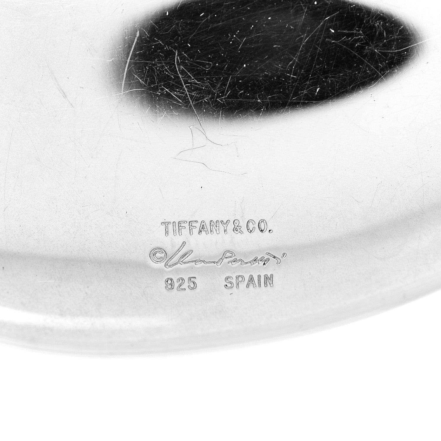 Tiffany Sterling Silver 50mm Elsa Peretti Bean Pendant Cord Necklace 5 of 5