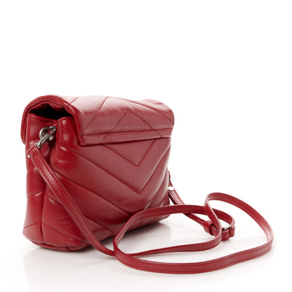 Saint Laurent Calfskin Y Quilted Monogram Toy Loulou Crossbody Bag New Lipstick 3 of 13