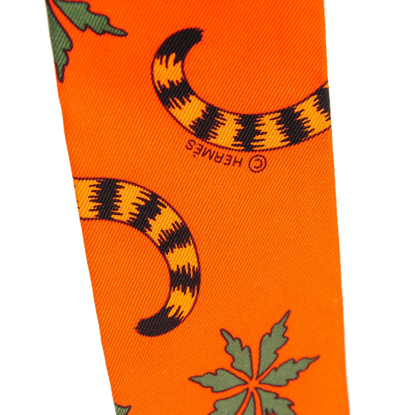 Silk Les Leopards Twilly Orange Abricot Vert