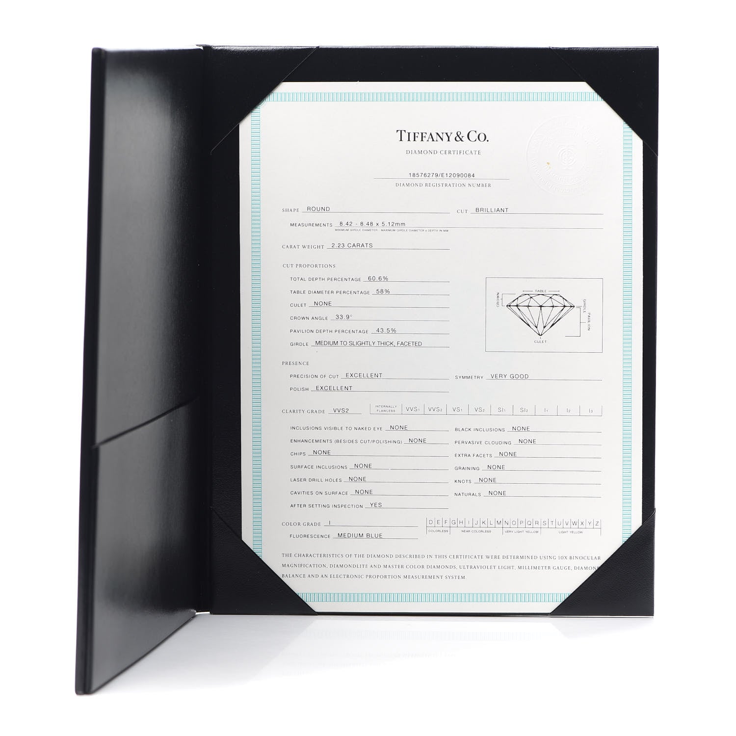 Tiffany Platinum Diamond 2.23ct Engagement Ring 50 5.25 7 of 8