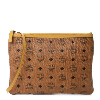 MCM Visetos Crossbody Pouch Cognac Yellow 1 of 11