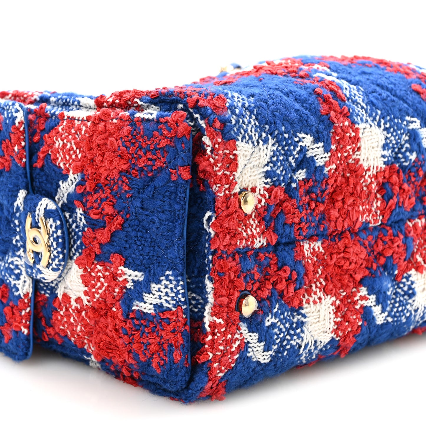 Tweed Quilted Small Chanel 25 Handbag Red White Blue