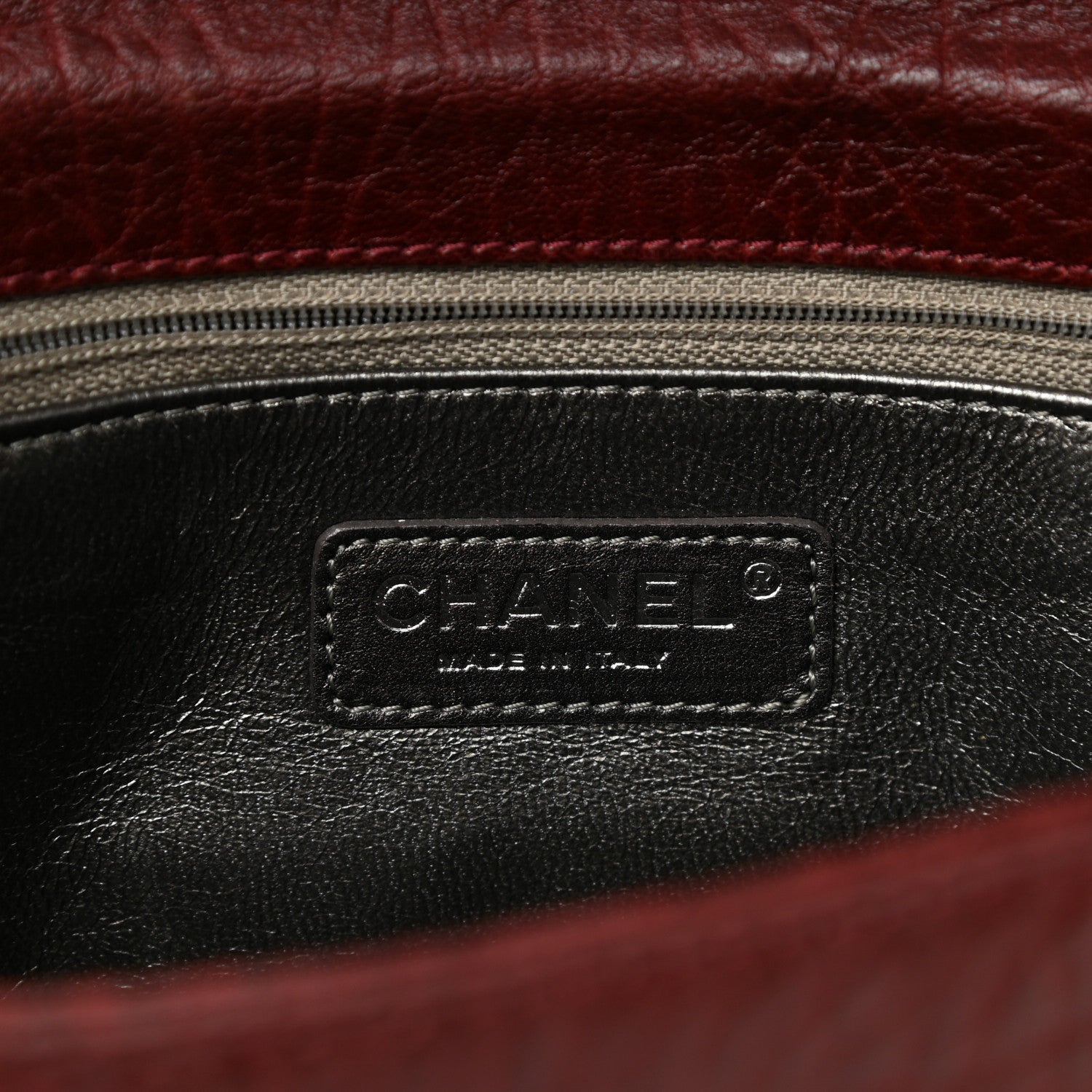 Chanel Distressed Lambskin Lady Braid Flap Burgundy 6 of 9