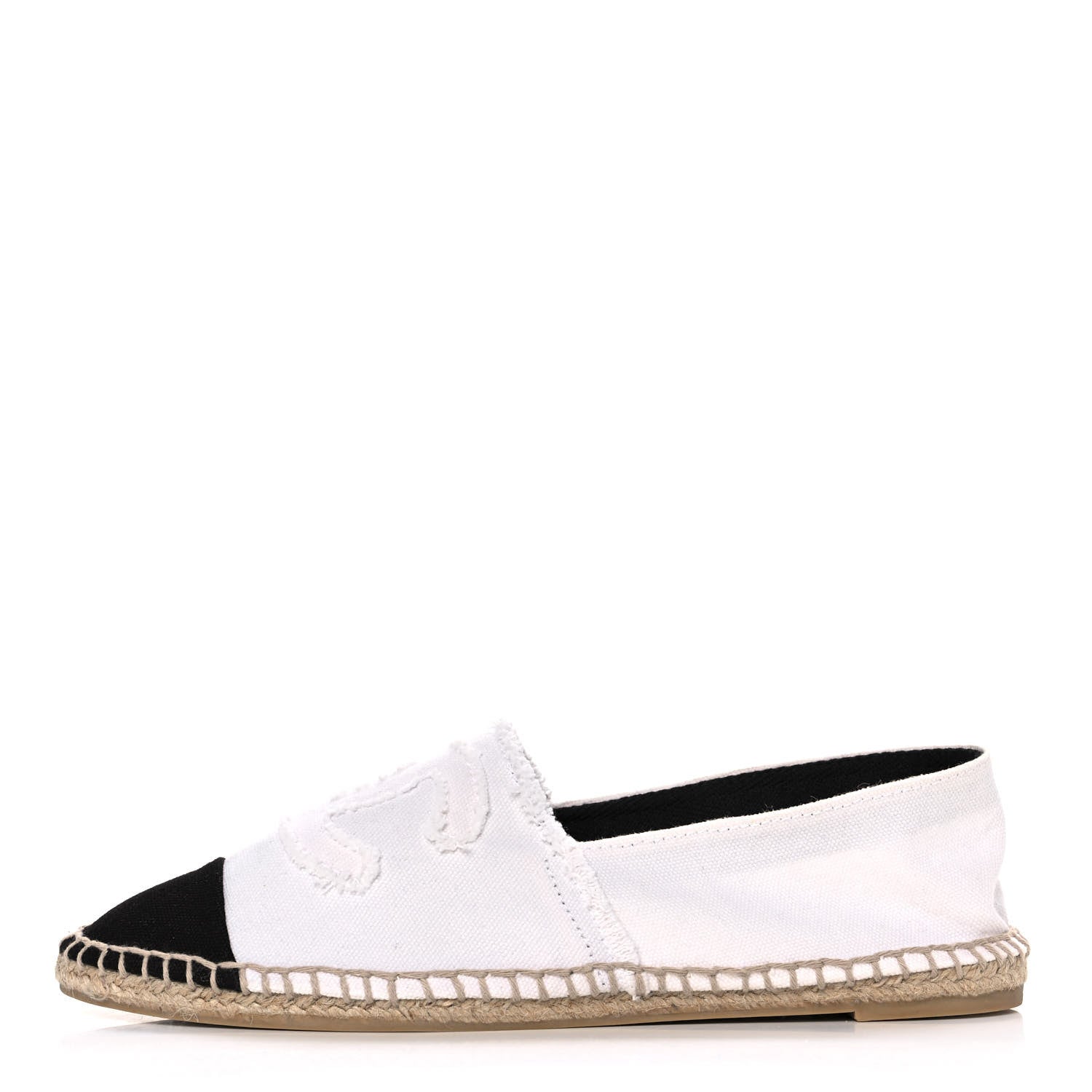 Chanel Linen CC Espadrilles 41 White Black 1 of 8