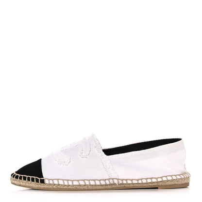 Chanel Linen CC Espadrilles 41 White Black 1 of 8