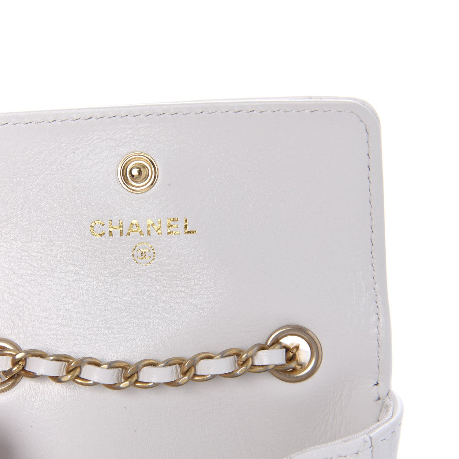 Chanel Shiny Aged Calfskin Quilted Waist Belt Bag White 8 of 11